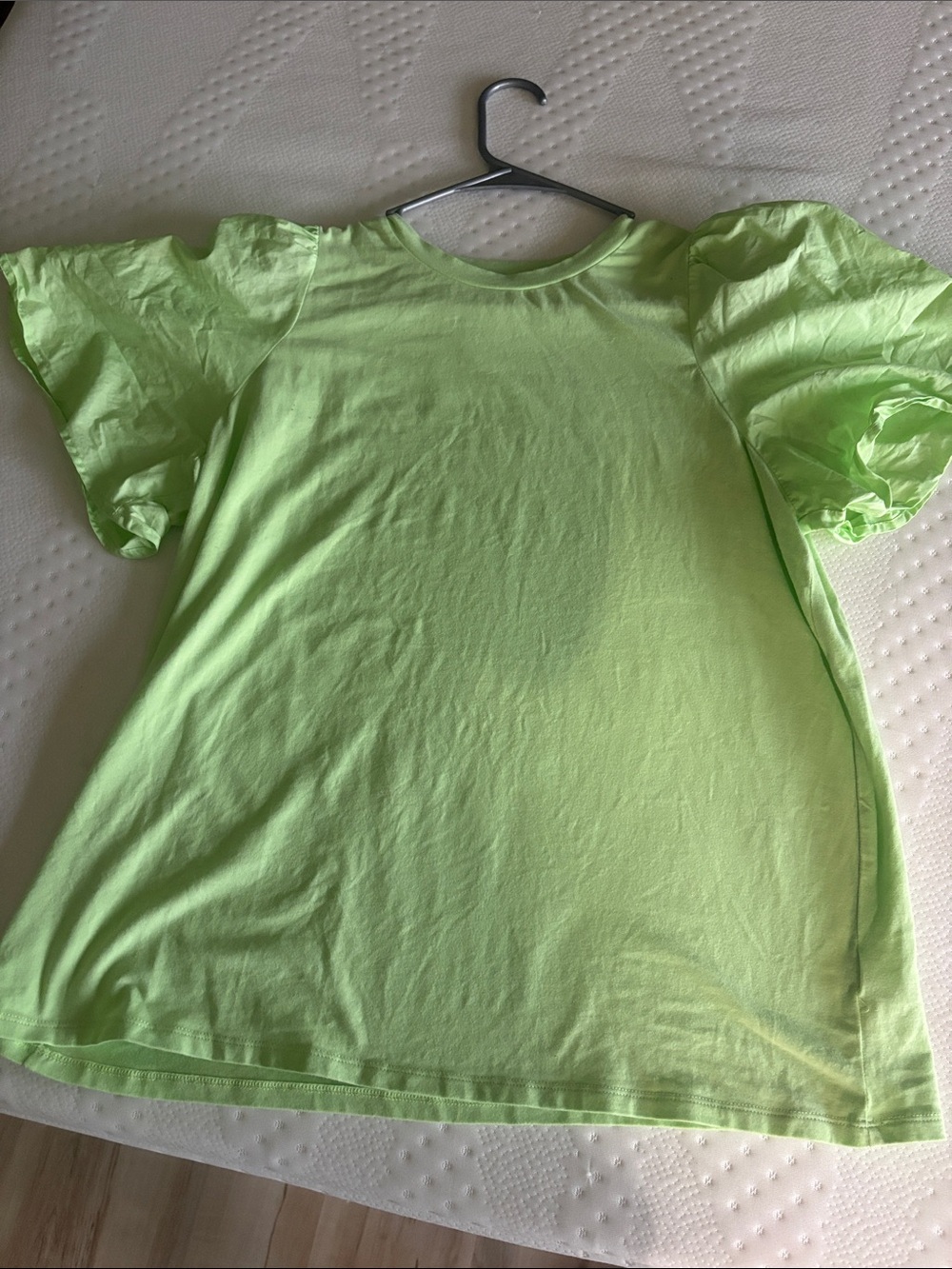 a new day Neon Lime Puff Sleeve Tee
